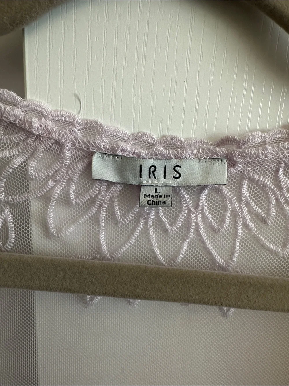 iris Sheer Lavender Embroidered Kimono Robe - Picture 3 of 3